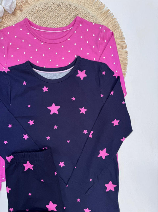 George Pack of 2 Stars & Dots print Pyjamas Set