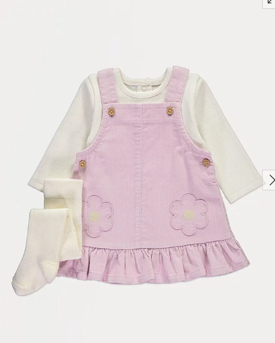 George Corduroy Dungaree with Bodysuit and Leggings Set
