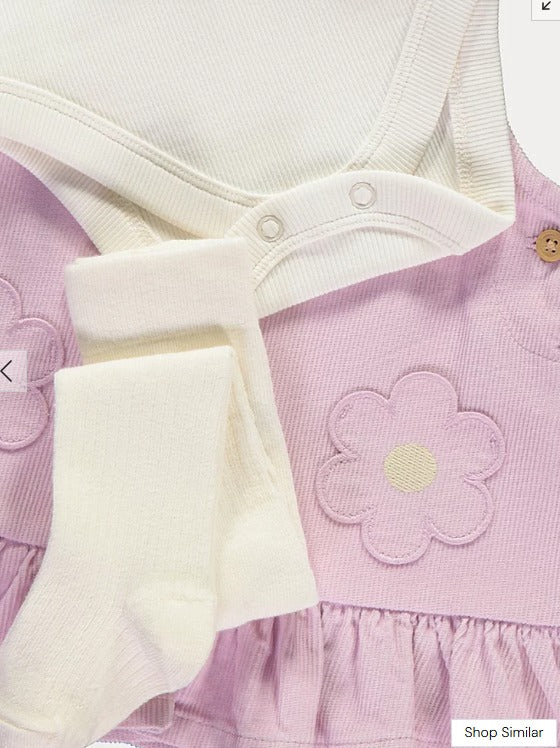 George Corduroy Dungaree with Bodysuit and Leggings Set