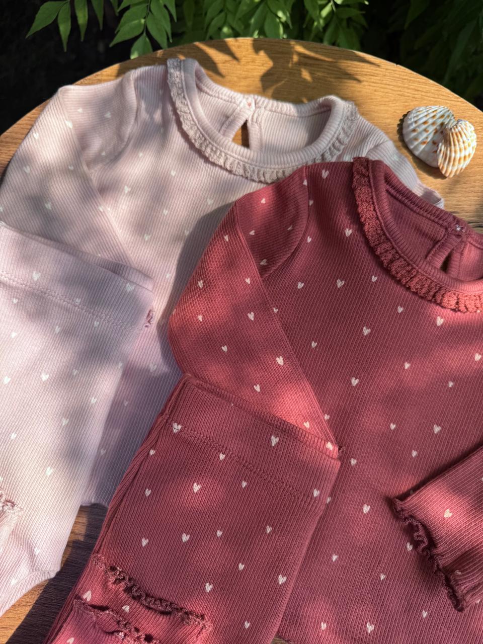 George Pack of 2 Hearts print Ribbed Pyjamas Set