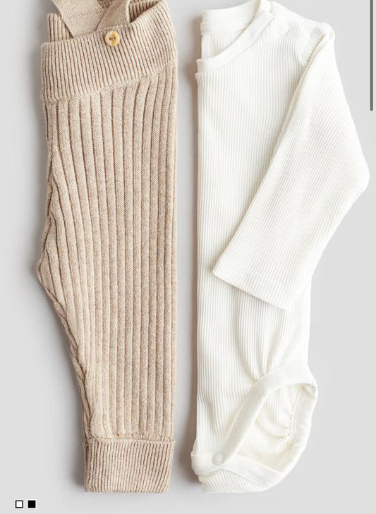 H&M Dungarees & Bodysuit Set