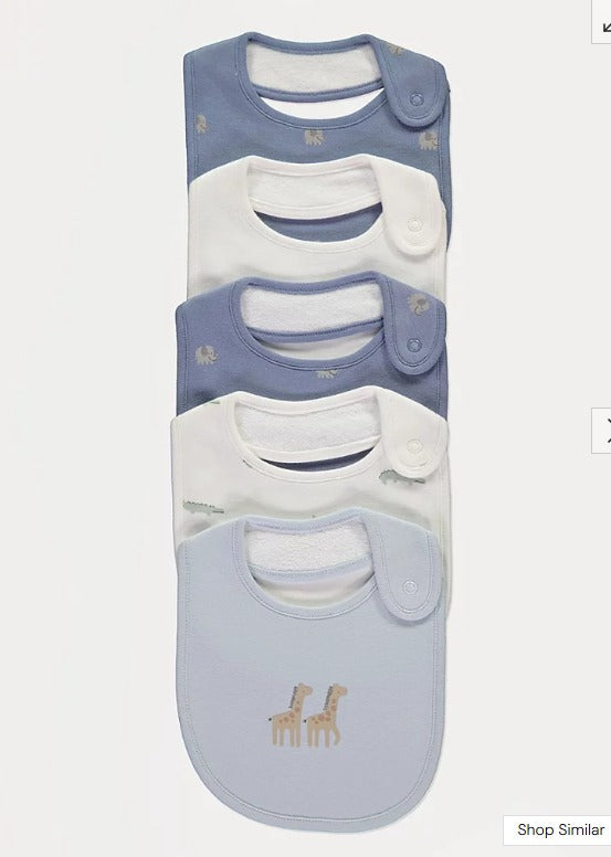 George Pack of 5 Safari Bibs