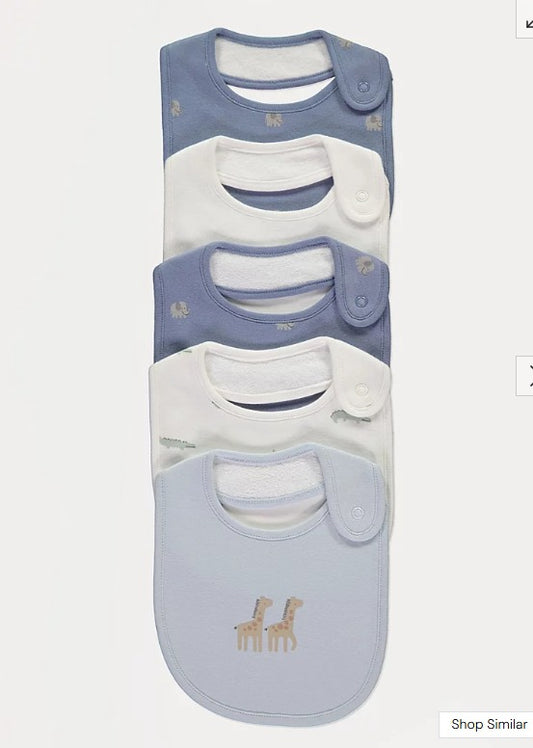 George Pack of 5 Safari Bibs