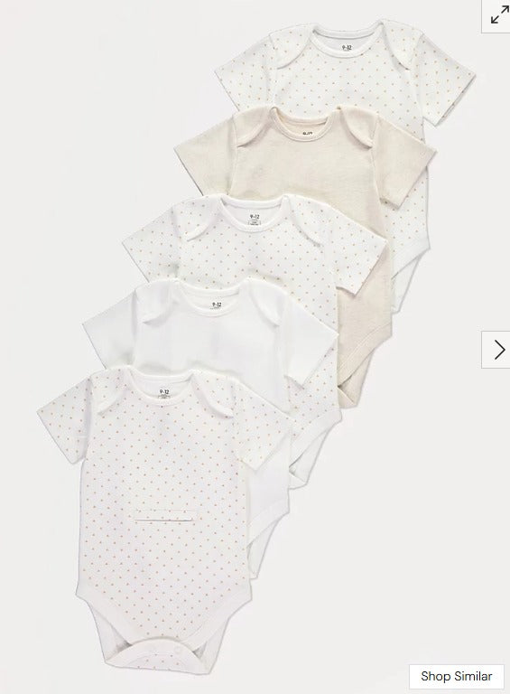 George Pack of 5 easy on adaptive Bodysuits