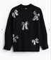 Tu Clothing Knitted Sequin Bow Sweater