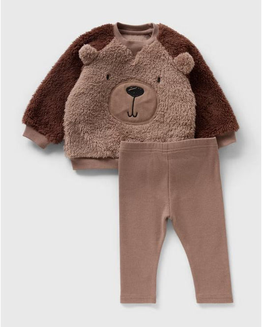 Matalan Sherpa Sweatshirt & Trouser Set
