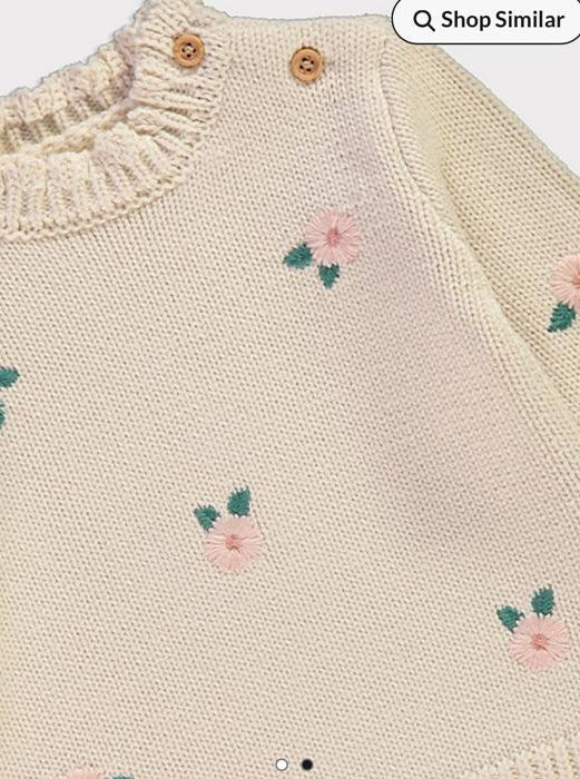 George Knitted Embroided Flower 3pc Set
