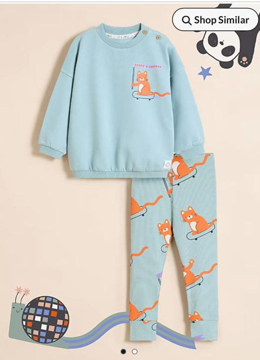 George "Happy+Curious" Sweatshirt & Leggings Set