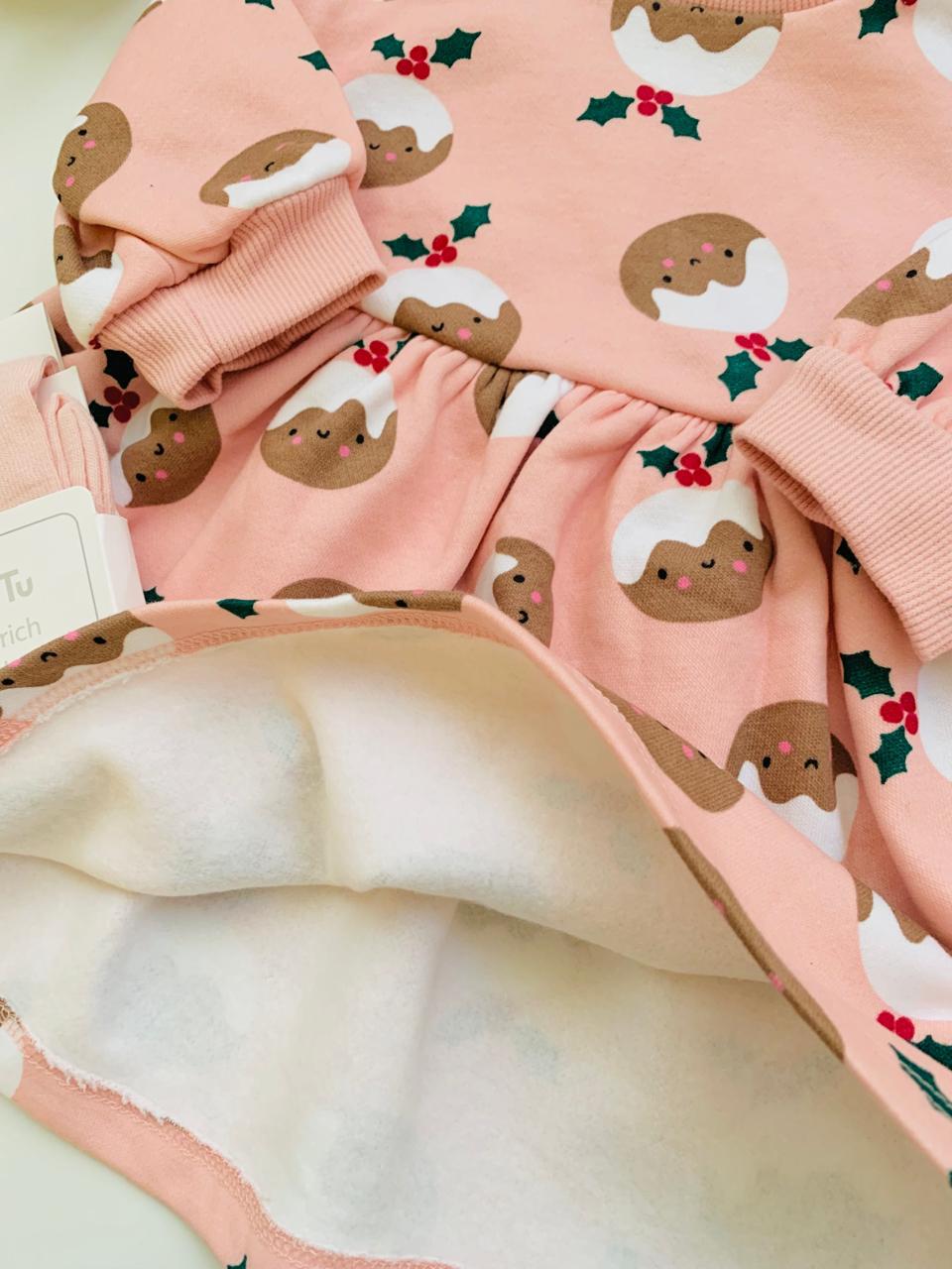 Tu Clothing Sweatshirt Dress & Tights Set