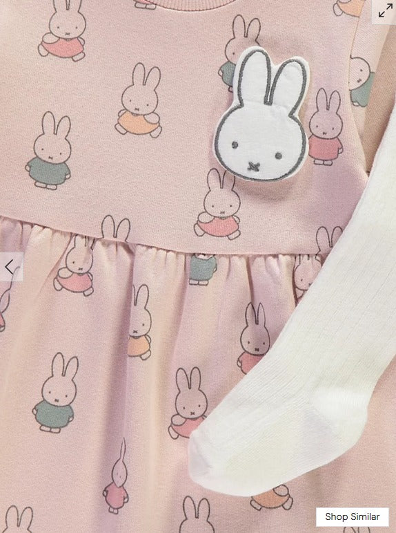 George Miffy print Sweatshirt Dress & Tights Outfit