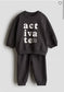 H&M Fleece Lined "activate" Sweatshirt & Trouser Set