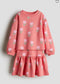 H&M Fleece Lined Printed Floral Sweatshirt Dress