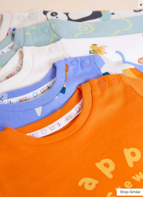 George Pack of 5 “Happy Crew" Bodysuits