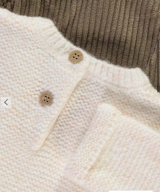 George Knitted Shirt with Corduroy Dungaree Outfit
