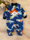Shark Embrioded Fleece Sleepsuit