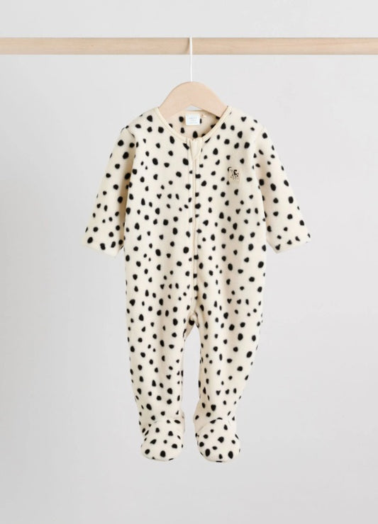 Next Fleece polka dots Sleepsuit