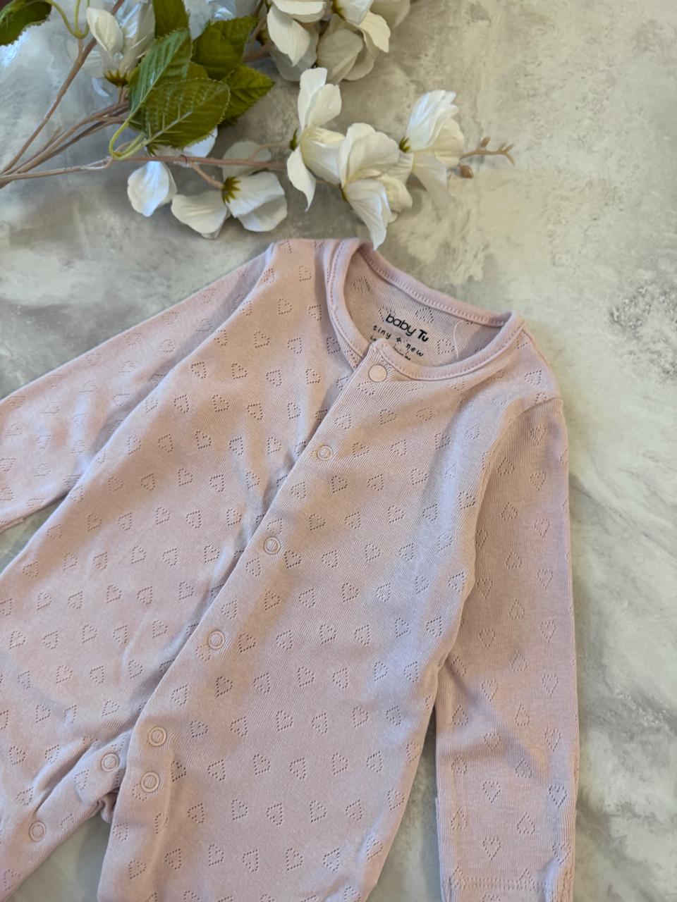 Tu Clothing textured hearts Sleepsuit
