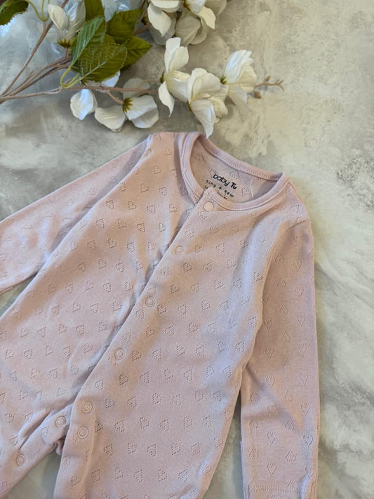 Tu Clothing textured hearts Sleepsuit