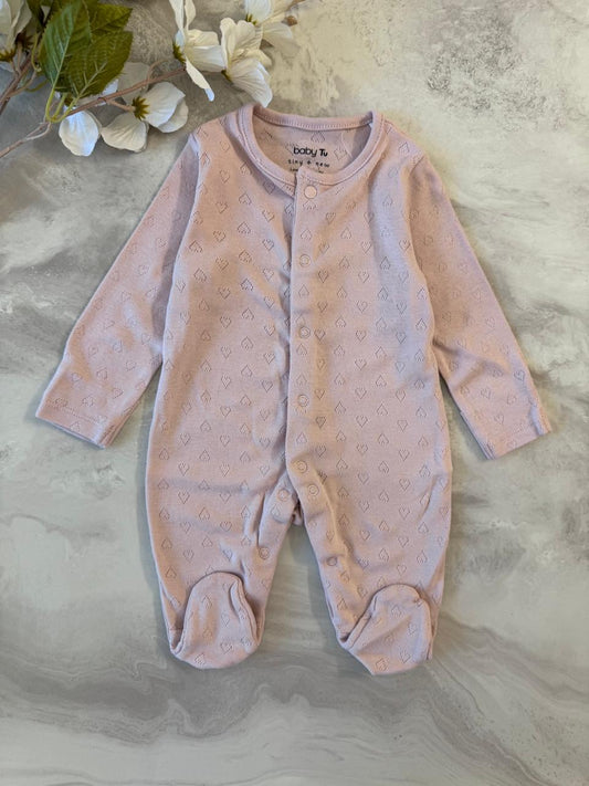 Tu Clothing textured hearts Sleepsuit