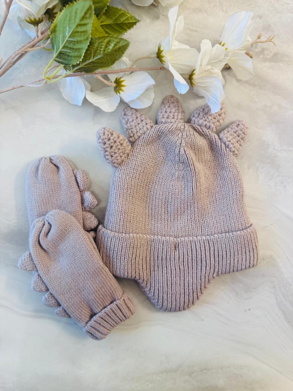 Next Knitted Cap & Mittens Set