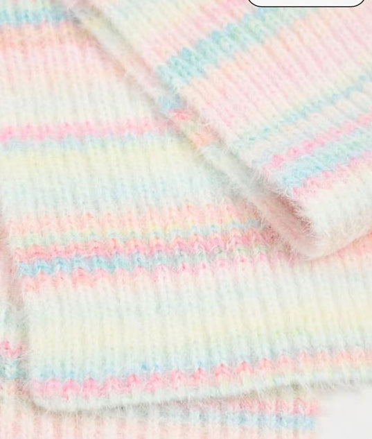 George Knitted Stripe Hat & Scarf Set