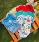 George pack of 5 Construction Vehicles Short Sleeve Bodysuits