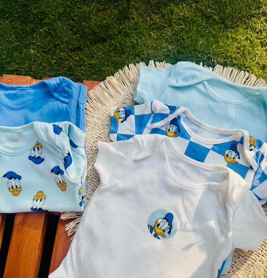 George pack of 5 Disney Donald Duck Blue Bodysuits