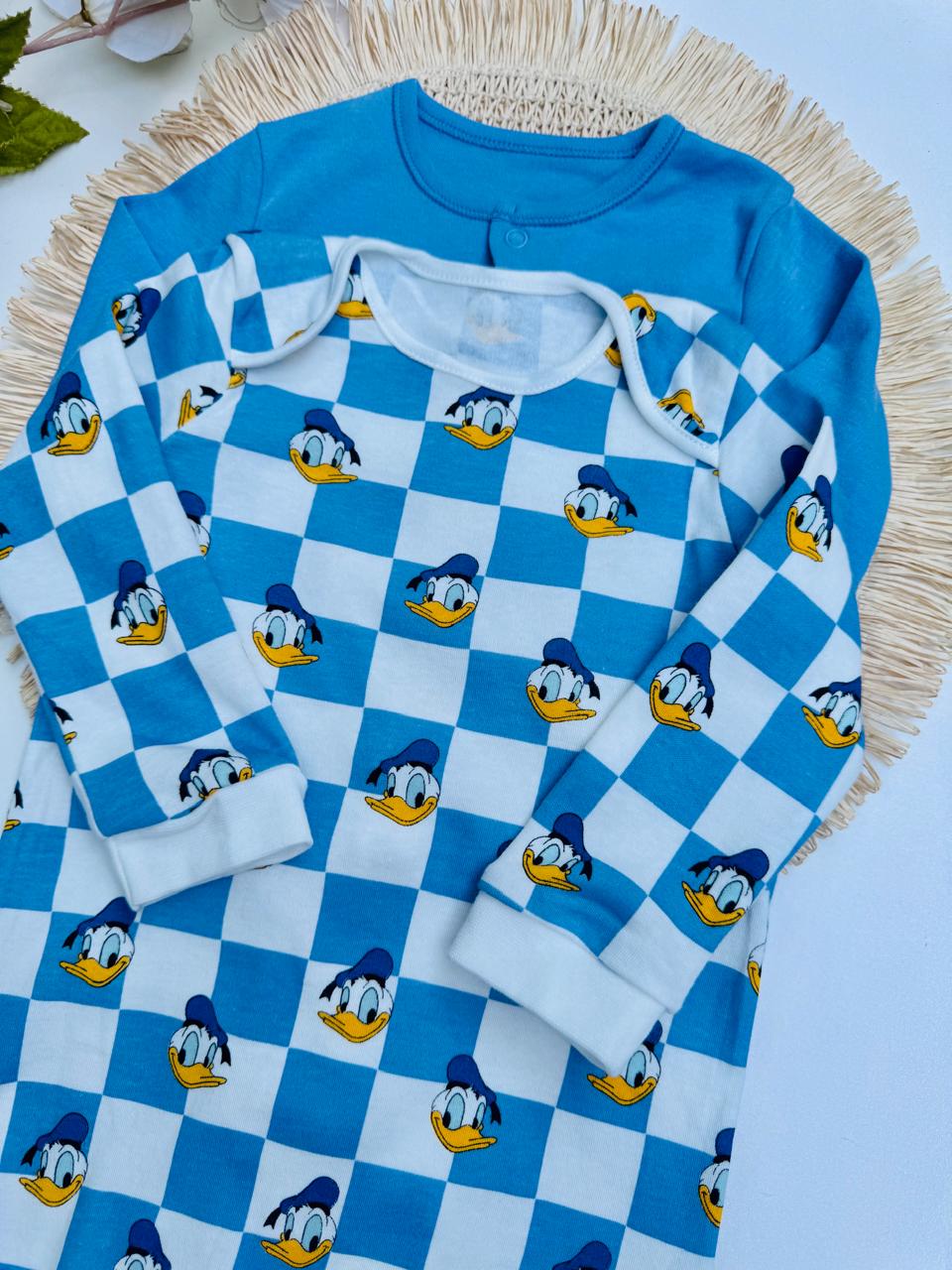 George pack of 2 Donald duck print Sleepsuits