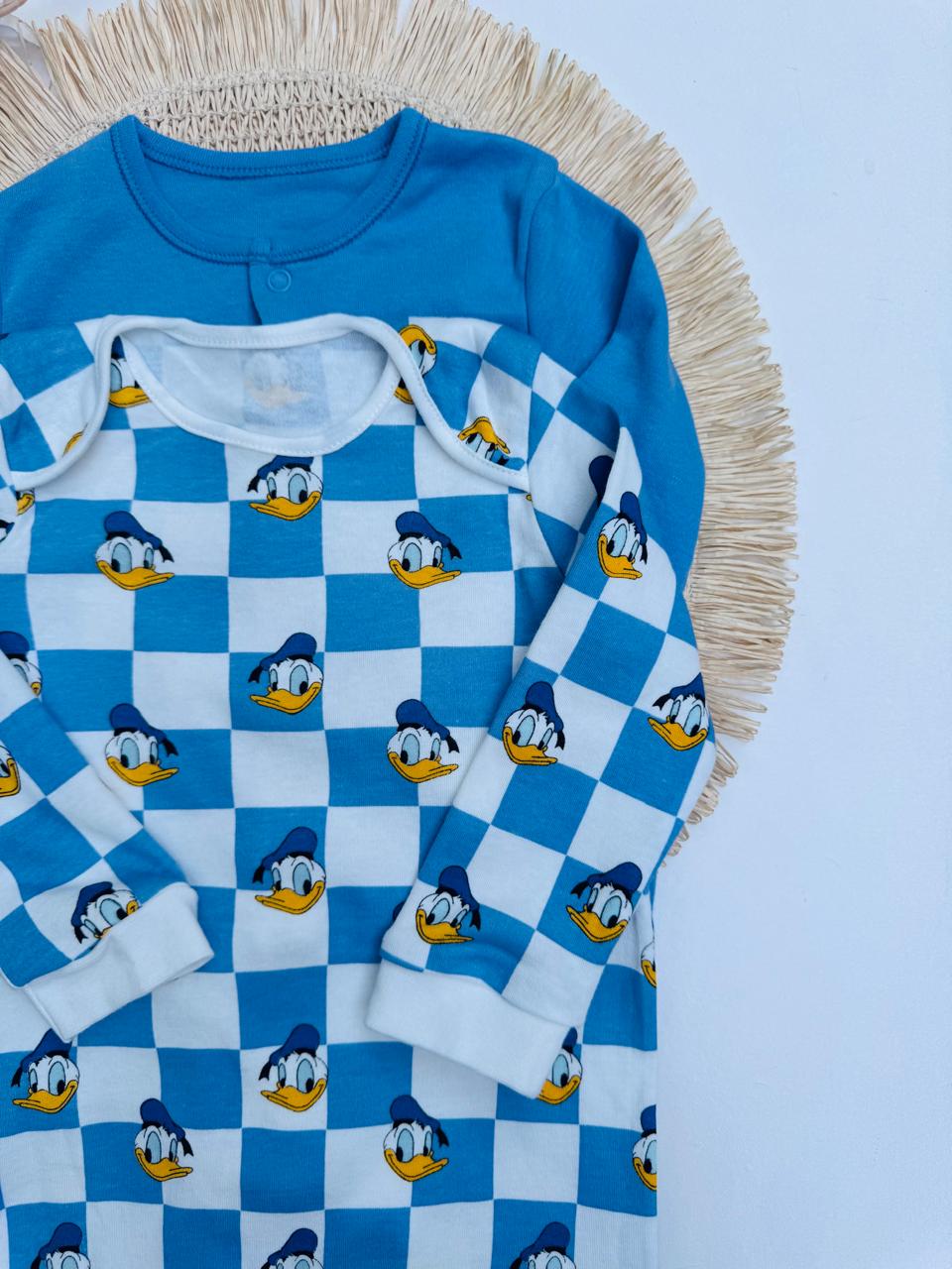 George pack of 2 Donald duck print Sleepsuits