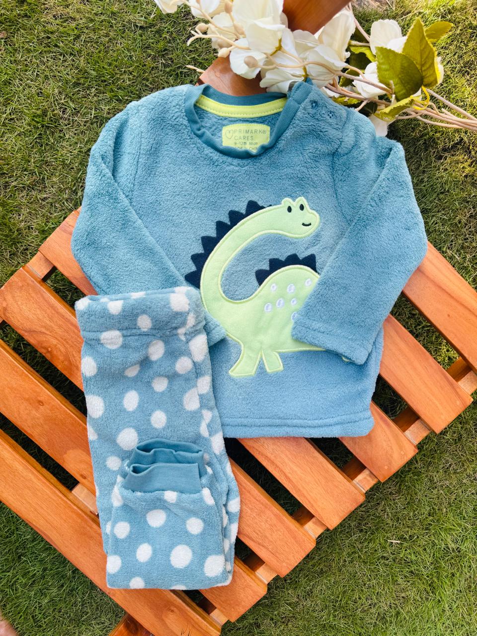 Primark Fleece printed Dinosaur Shirt & Trouser Set