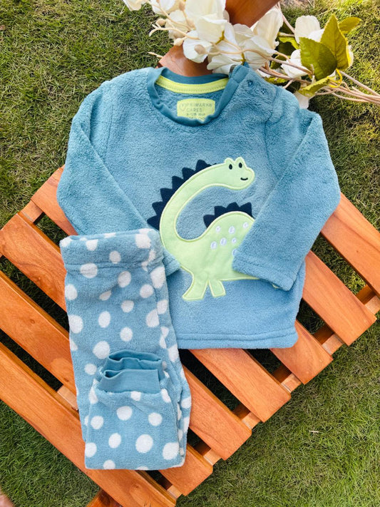 Primark Fleece printed Dinosaur Shirt & Trouser Set