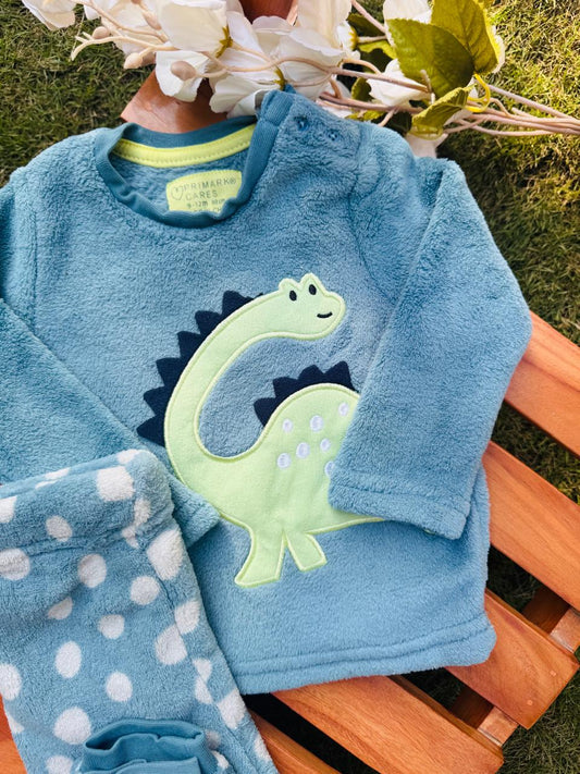 Primark Fleece printed Dinosaur Shirt & Trouser Set