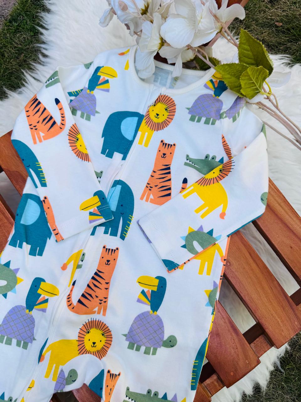 George printed Animals Sleepsuit