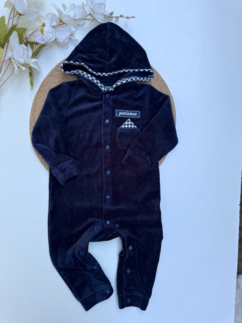 Juniors Velour " gentleman" Sleepsuit