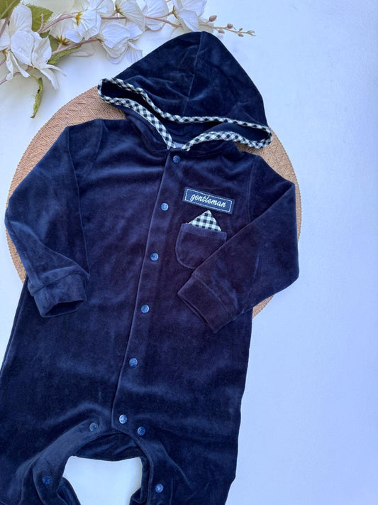 Juniors Velour " gentleman" Sleepsuit