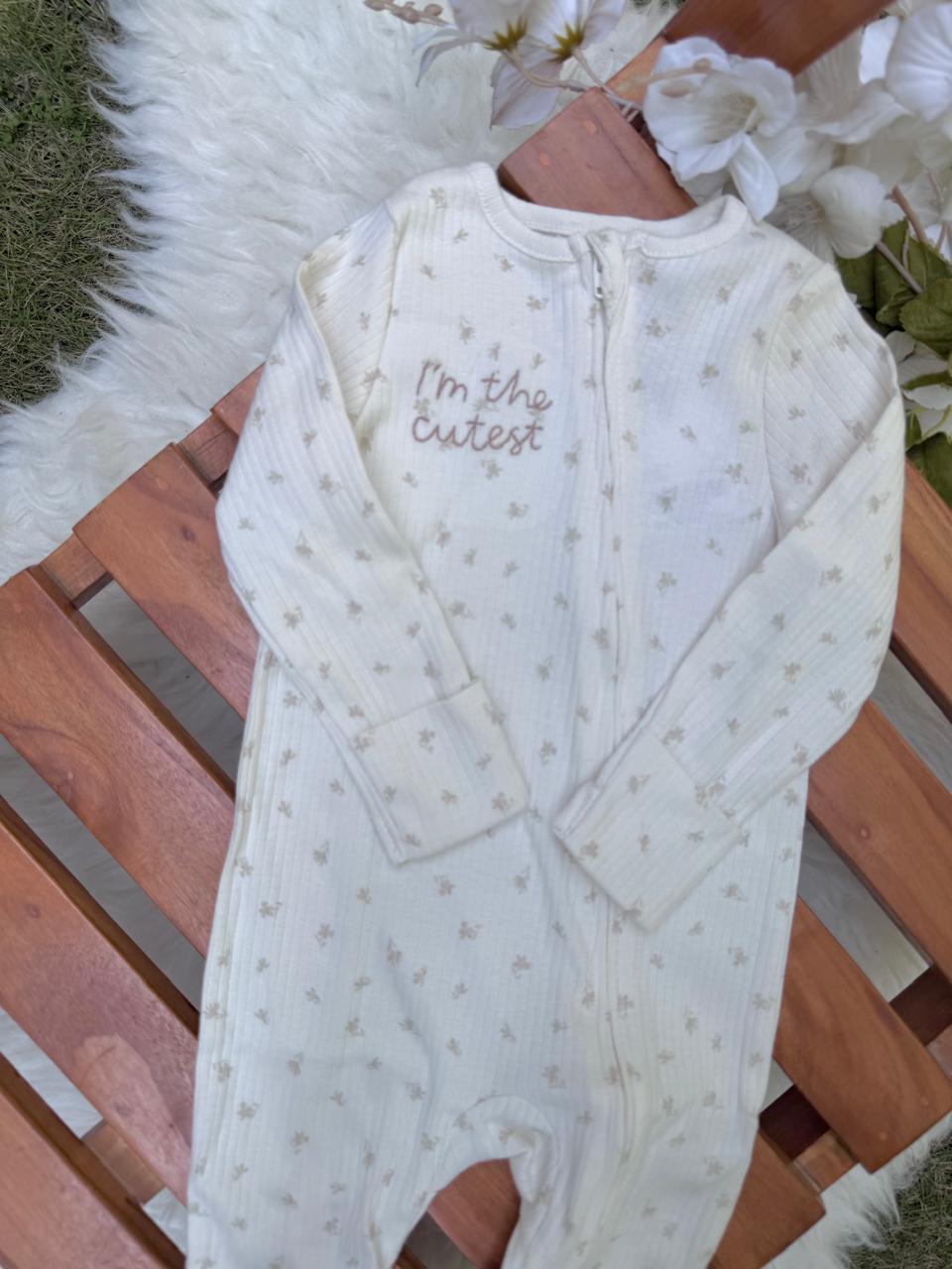 Tu Clothing  "I am the cutest" Zipped Sleepsuit