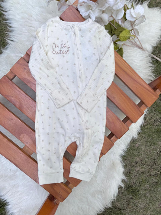 Tu Clothing  "I am the cutest" Zipped Sleepsuit