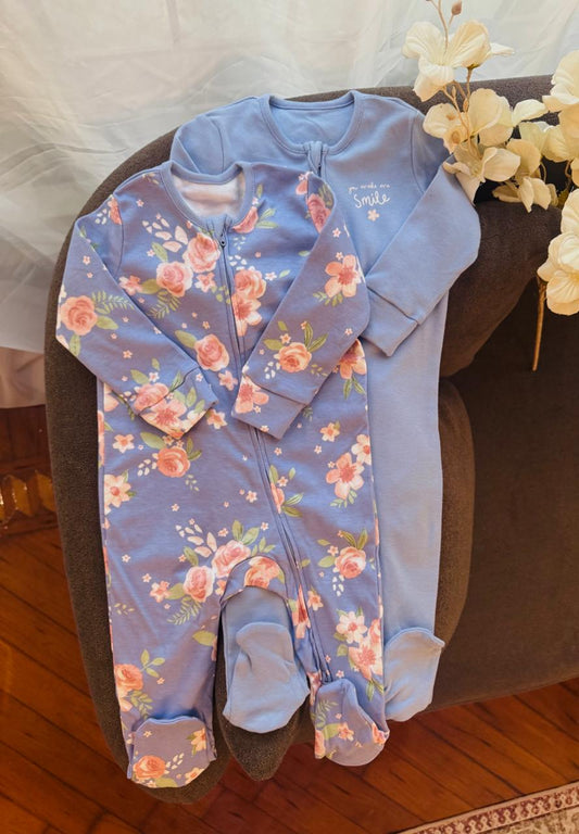 George pack of 2 Floral Sleepsuit