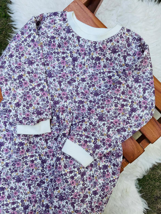 Tu Clothing Fleece Floral print Frock