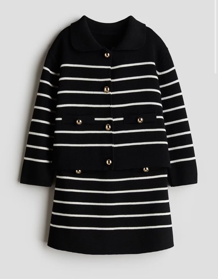 H&M Knitted Cardigan & Skirt Set