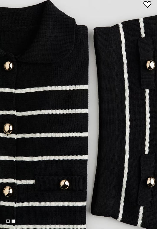 H&M Knitted Cardigan & Skirt Set