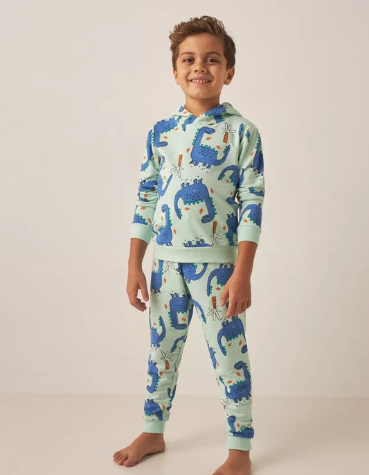 Junior's Dino Print Hoody & Trouser Set