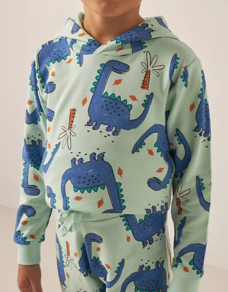 Junior's Dino Print Hoody & Trouser Set