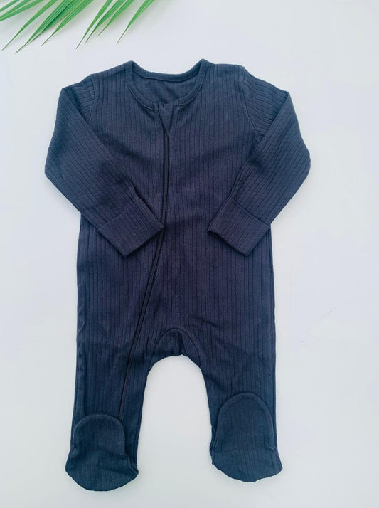 George Black Ribbed Sleepsuit