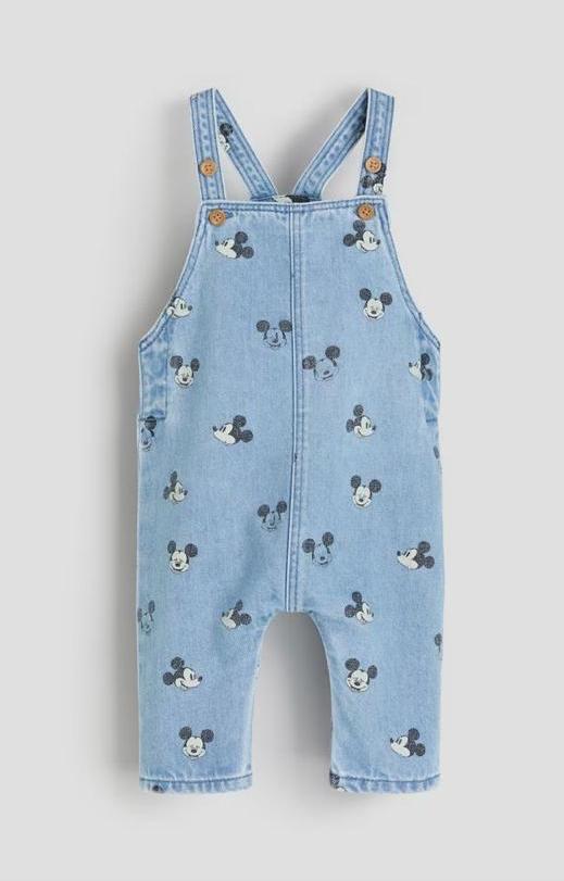 H&M Mickey Print Dungarees