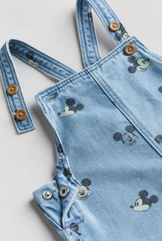 H&M Mickey Print Dungarees