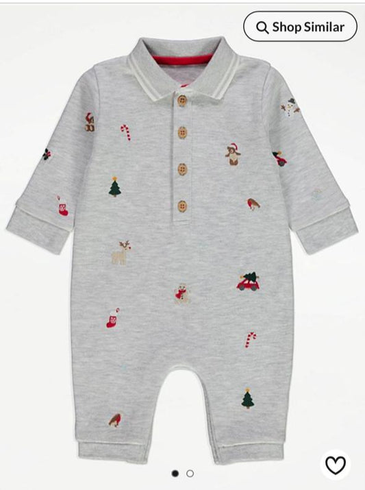 George Embroided Trees Romper