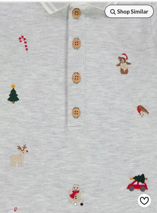 George Embroided Trees  Romper
