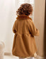 Shein Brown Thick Fleeced Collar  Woolen Coat