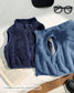 Shein Furry navy Blue Vest Coat